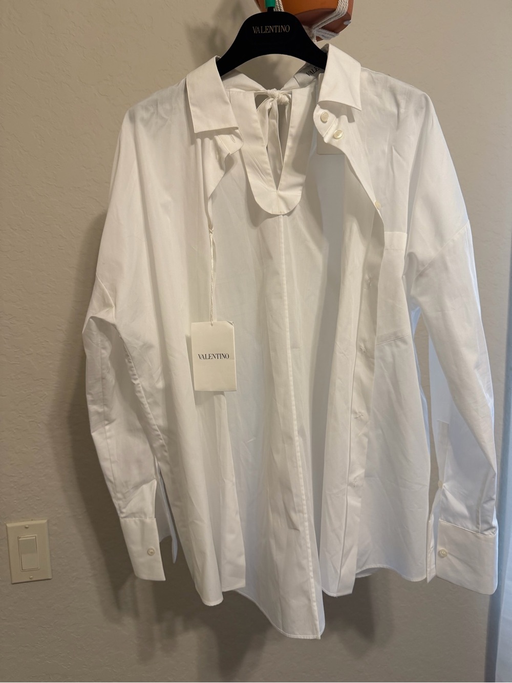 Valentino White Cotton Dress Shirt with Tag